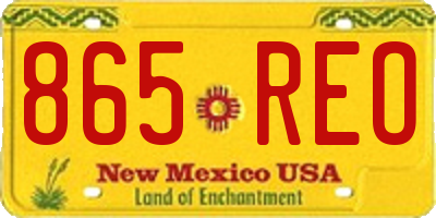 NM license plate 865REO