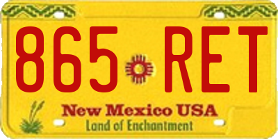 NM license plate 865RET