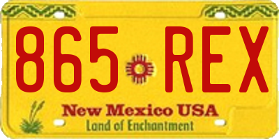 NM license plate 865REX