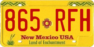 NM license plate 865RFH