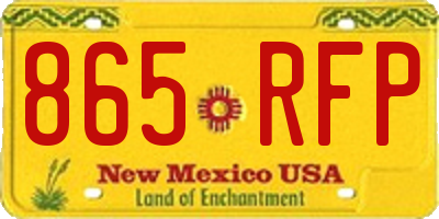 NM license plate 865RFP