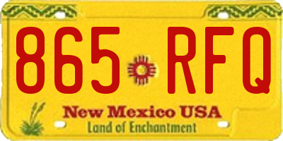 NM license plate 865RFQ