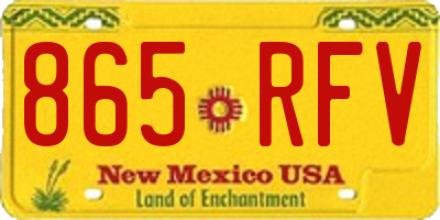 NM license plate 865RFV