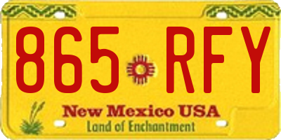 NM license plate 865RFY