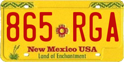 NM license plate 865RGA