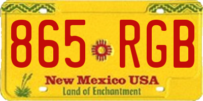 NM license plate 865RGB
