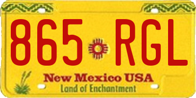NM license plate 865RGL