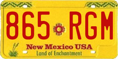 NM license plate 865RGM