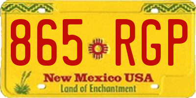 NM license plate 865RGP
