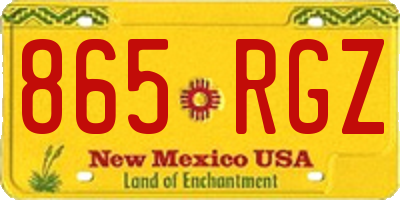 NM license plate 865RGZ