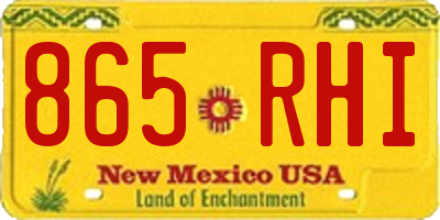 NM license plate 865RHI