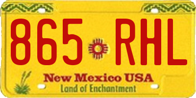 NM license plate 865RHL