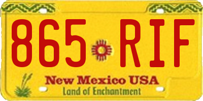 NM license plate 865RIF