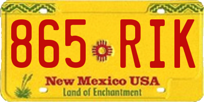 NM license plate 865RIK