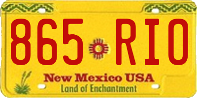 NM license plate 865RIO