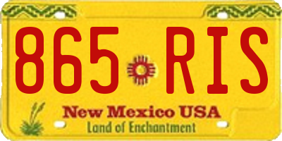 NM license plate 865RIS