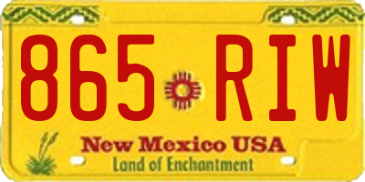 NM license plate 865RIW