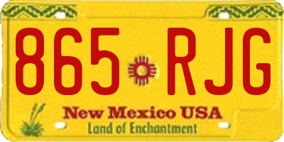 NM license plate 865RJG