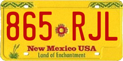 NM license plate 865RJL