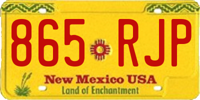 NM license plate 865RJP