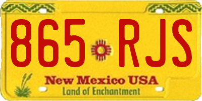 NM license plate 865RJS