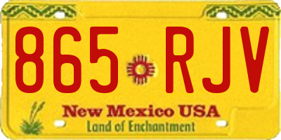 NM license plate 865RJV