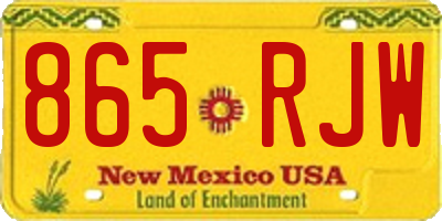 NM license plate 865RJW