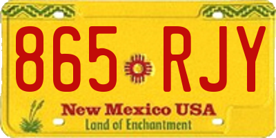 NM license plate 865RJY