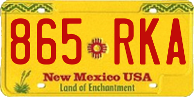 NM license plate 865RKA