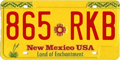 NM license plate 865RKB