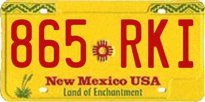 NM license plate 865RKI