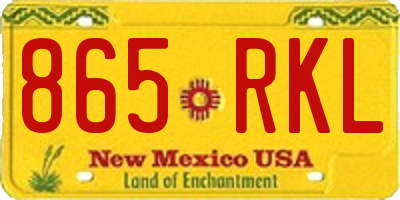 NM license plate 865RKL