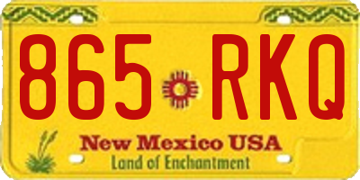 NM license plate 865RKQ