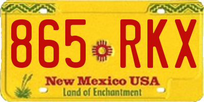 NM license plate 865RKX