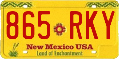 NM license plate 865RKY
