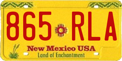 NM license plate 865RLA