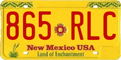 NM license plate 865RLC