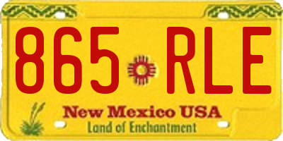 NM license plate 865RLE
