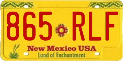 NM license plate 865RLF
