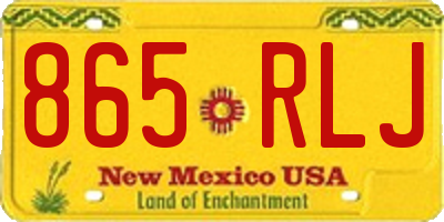 NM license plate 865RLJ