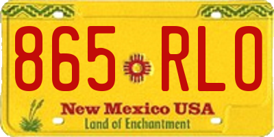 NM license plate 865RLO