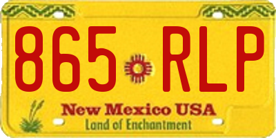 NM license plate 865RLP