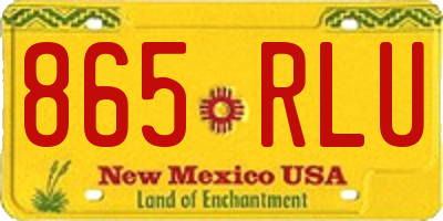 NM license plate 865RLU