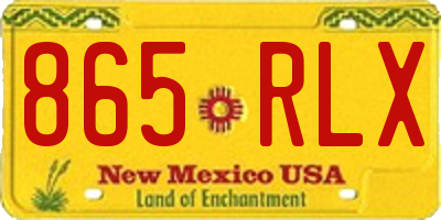 NM license plate 865RLX