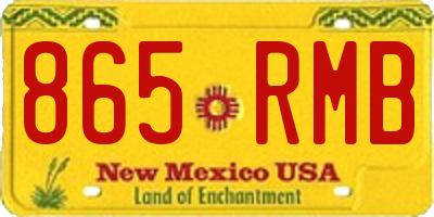 NM license plate 865RMB