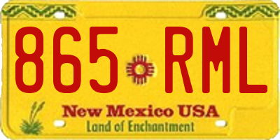 NM license plate 865RML