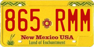 NM license plate 865RMM