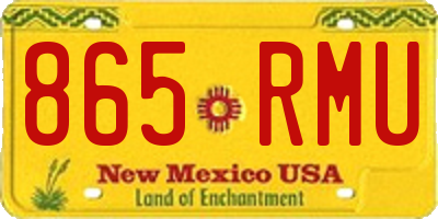 NM license plate 865RMU