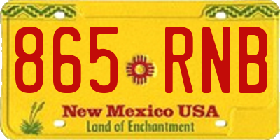 NM license plate 865RNB