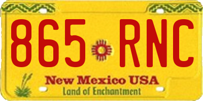 NM license plate 865RNC